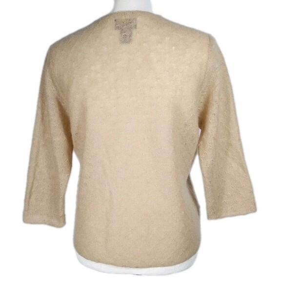 VTG  Y2k AMBERCROMBIE & FITCH Mohair Cardigan Sweater Womens M LIght Tan V Neck - Picture 3 of 8
